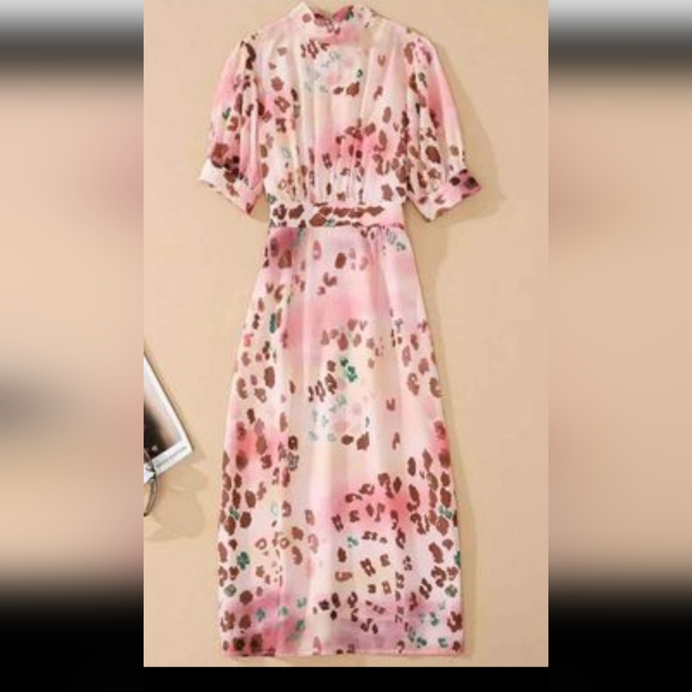 Pink Chiffon Dress Midi